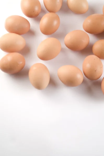 Eggs on white background — Stock Photo, Image