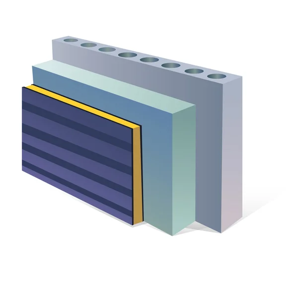 サンドイッチ パネル気泡コンクリート スラブ — ストックベクタ