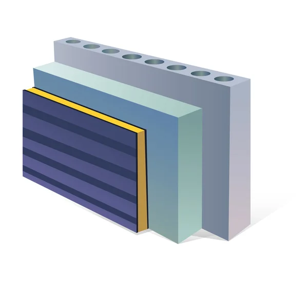 Szendvics panelek blokkok betonozott — Stock Vector