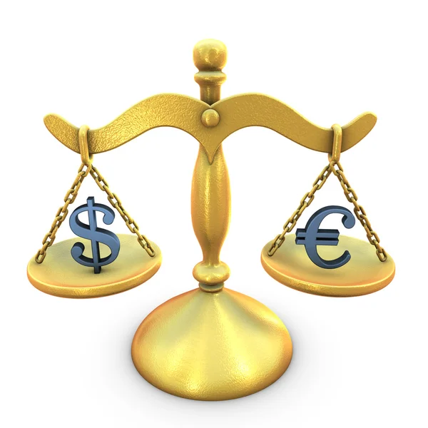 Dólar versus euro — Fotografia de Stock