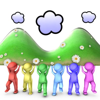 Together we can move big mountains clipart