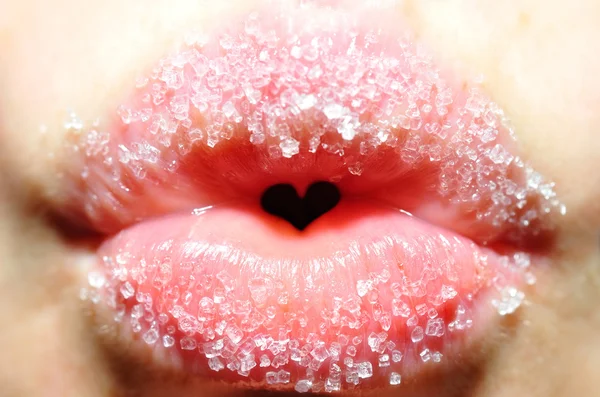 Lábios doces da jovem mulher — Fotografia de Stock