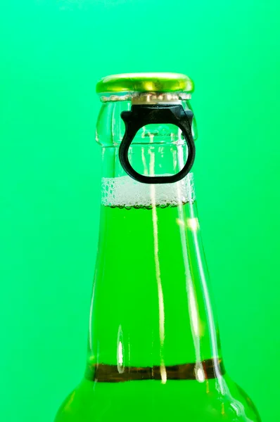 Beer bottle with drops Stock Picture