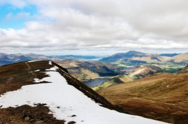 English Lake District from Helvellyn summit clipart
