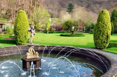 Fountain At Rydal Hall, Lake District, England clipart