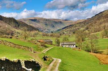 Picturesque farm in English Lake District clipart