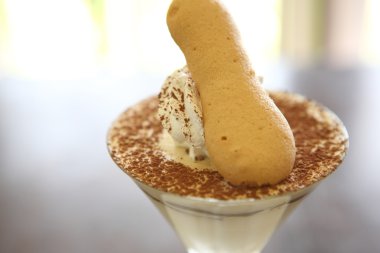 Tiramisu on glass clipart