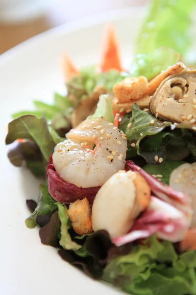 Seafood salad with Japanese sauce — Stock Photo, Image