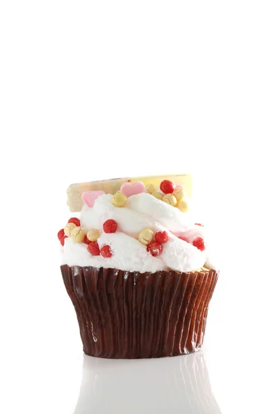 Cupcake isolé en fond blanc — Photo