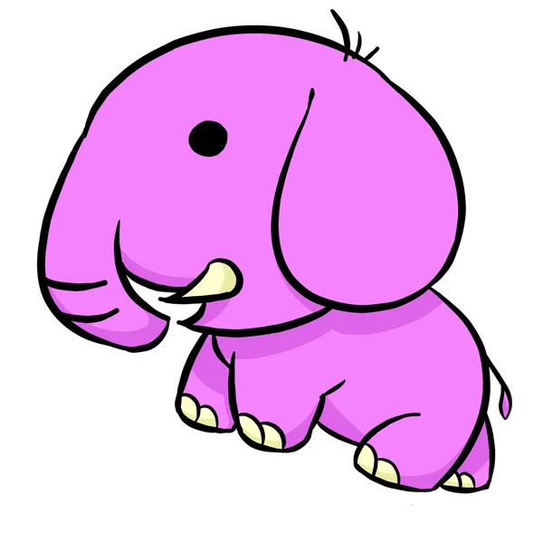 Sød lyserød elefant - Stock-foto