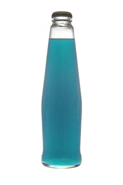 Cóctel de curazao azul en botella —  Fotos de Stock