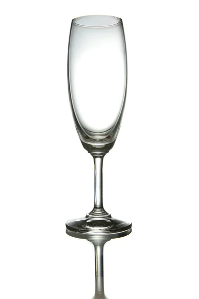 Einzelnes leeres Weinglas isoliert auf weißem Hintergrund — Stockfoto