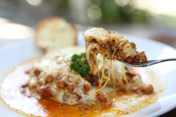 Meat and Cheese Lasagna — Stock Photo, Image