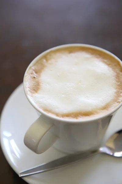 stock image Coffee on wood background