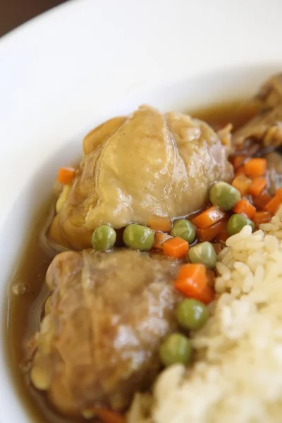 Pečené kuře s rýží — Stock fotografie