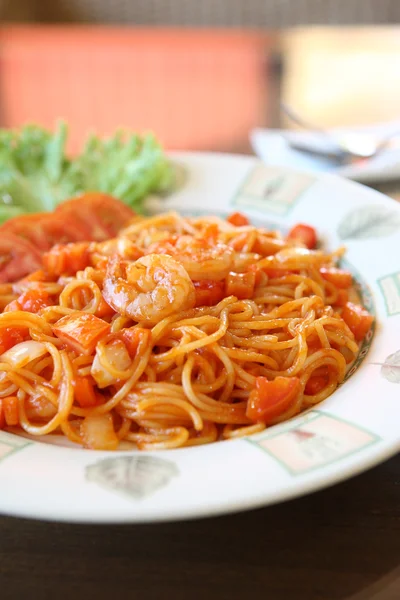 stock image Spaghetti with shrimp