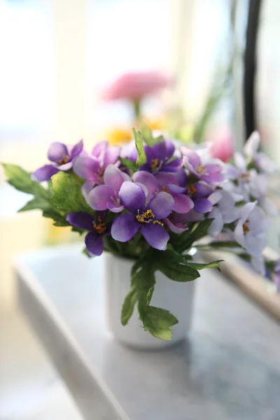 stock image Purple flower in jar