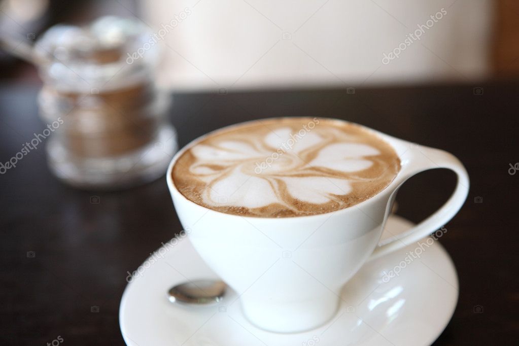 Close up of coffee on wood background