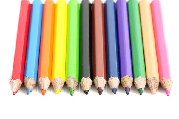 stock image Color pencils crayons isolated in white background