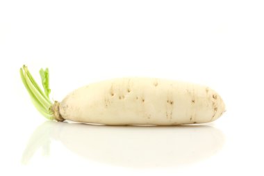 White radish isolated on white background clipart