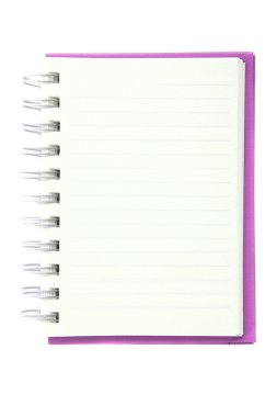 pembe notebook beyaz arka planda izole