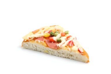 Beyaz arka planda izole pizza