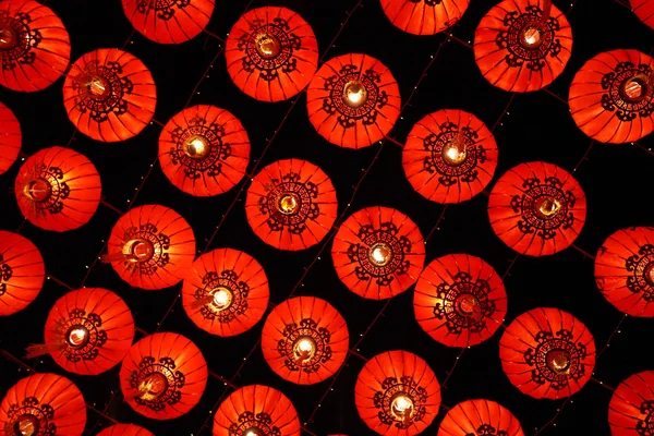 stock image Red lantern at night