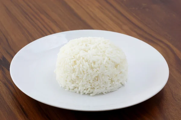 Reis mit Holz Hintergrund — Stockfoto