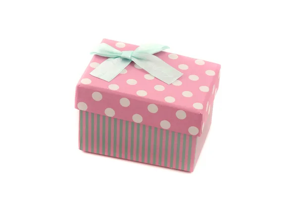 Pink gift box isolated in white background — Stock Photo, Image