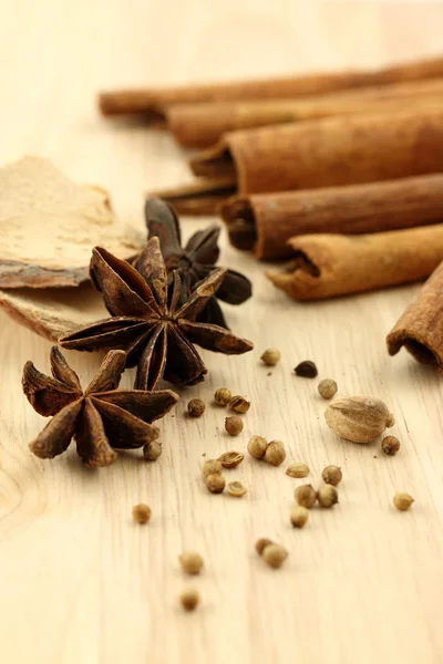 stock image Chinese herbal medicine on wood background