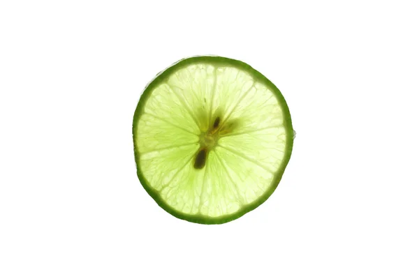 Lime slice isolated on white — Stock Photo, Image