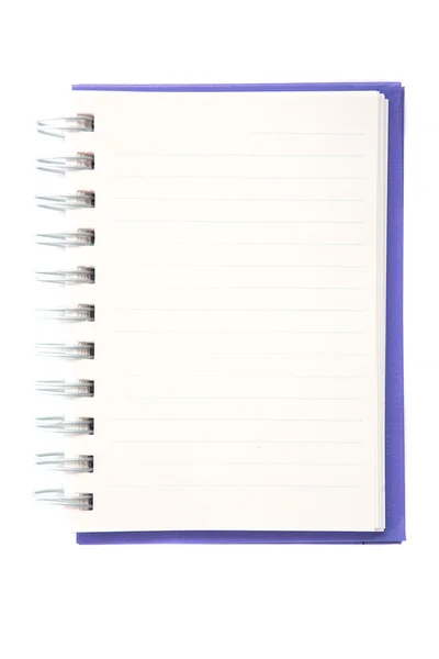 Modrý zápisník izolován v bílém pozadí — Stock fotografie