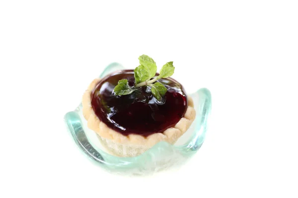 Mini blåbær kop kage isoleret i hvid baggrund - Stock-foto