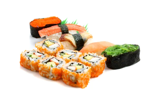 Mix sushi isolated in white background — Stock Photo, Image