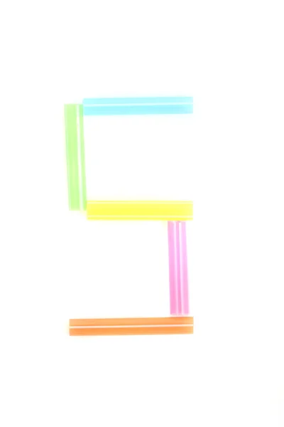 Алфавит S, разноцветная солома — стоковое фото