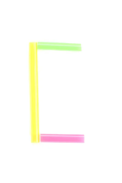 Alfabet c, kolorowe słomy — Zdjęcie stockowe