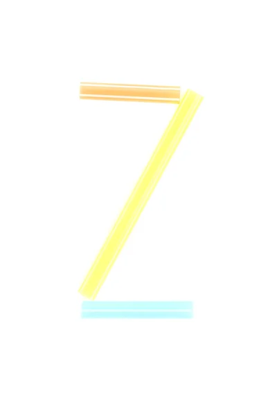 Алфавит Z, разноцветная солома — стоковое фото