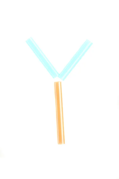 Alphabet Y , colorful straw — Stock Photo, Image