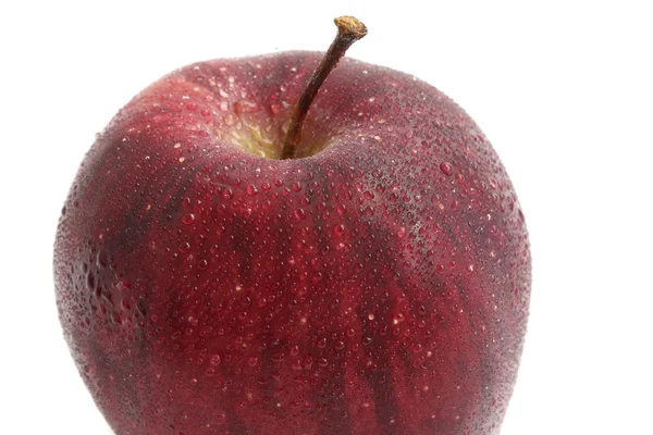 Jabłko z kropla na białym tle w tle — Zdjęcie stockowe