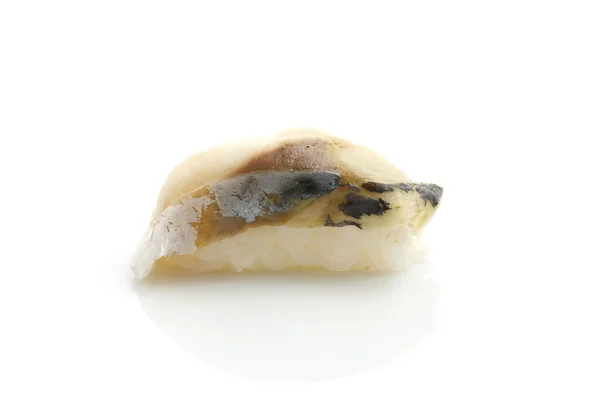 Saba sushi isolado em fundo branco — Fotografia de Stock