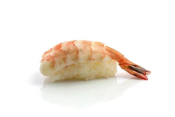 Sushi de camarão isolado em fundo branco — Fotografia de Stock