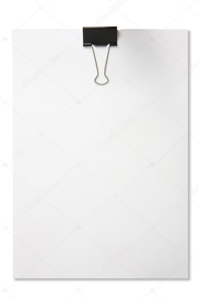 Paper clip isolated in white background