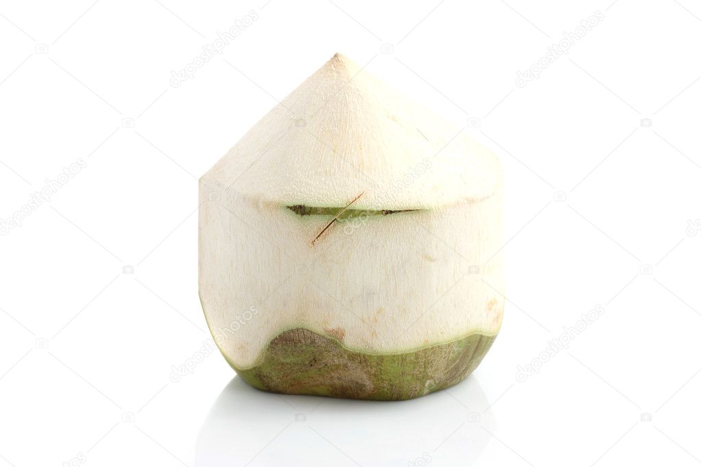 Green Coconut isolated on white background