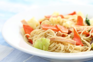 Stir fried noodles Chinese food clipart