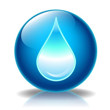 Water drop glossy icon clipart