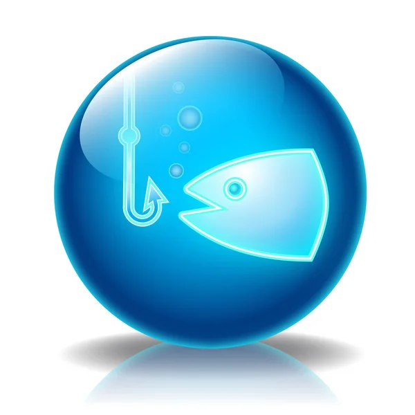Fishing glossy icon — Stock Photo, Image
