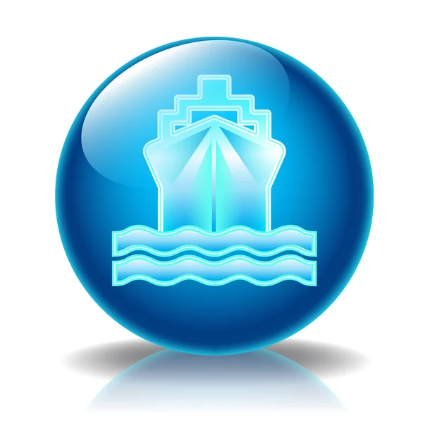 Cruise ship glossy icon — Stock Photo, Image