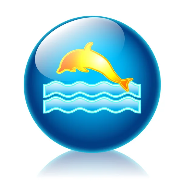 Dolfijn glanzende pictogram — Stockfoto