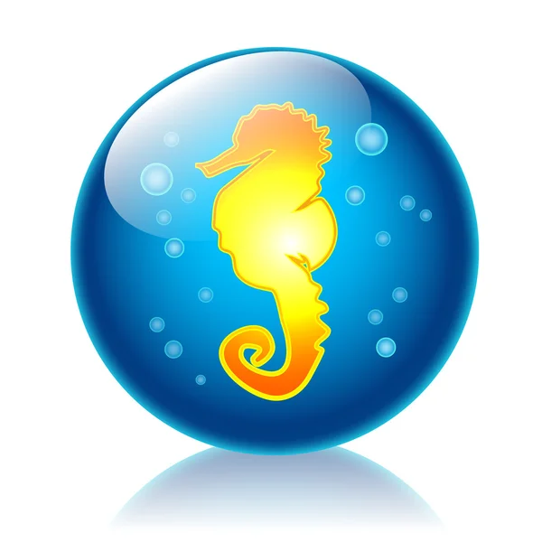 Seahorse glossy icon — Stock Photo, Image