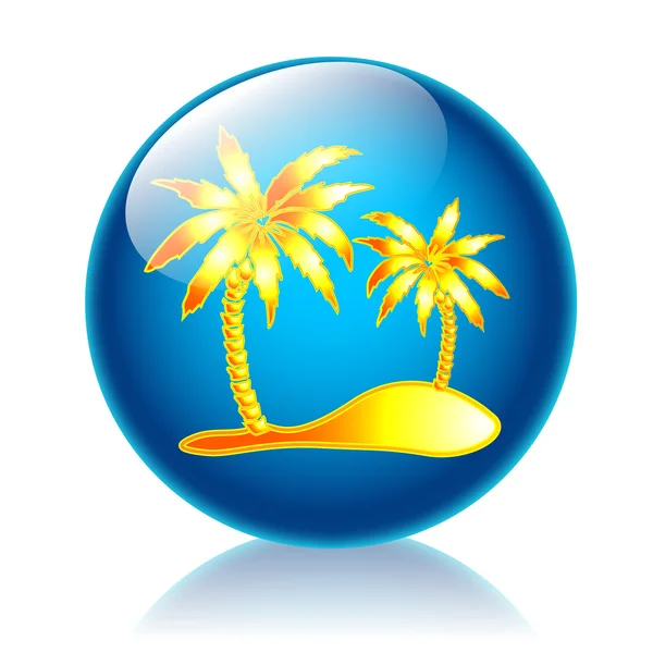 Palm Beach ícone brilhante — Fotografia de Stock